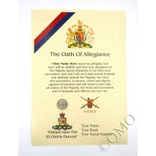 Royal Artillery Oath Of Allegiance Certificate